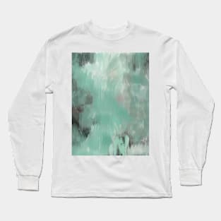 Bottle green earthy mist abstract art Long Sleeve T-Shirt